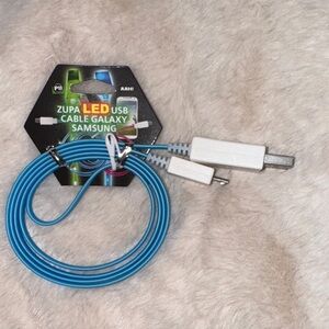 Samsung Zupa LED USB Cable - Bright Blue and White